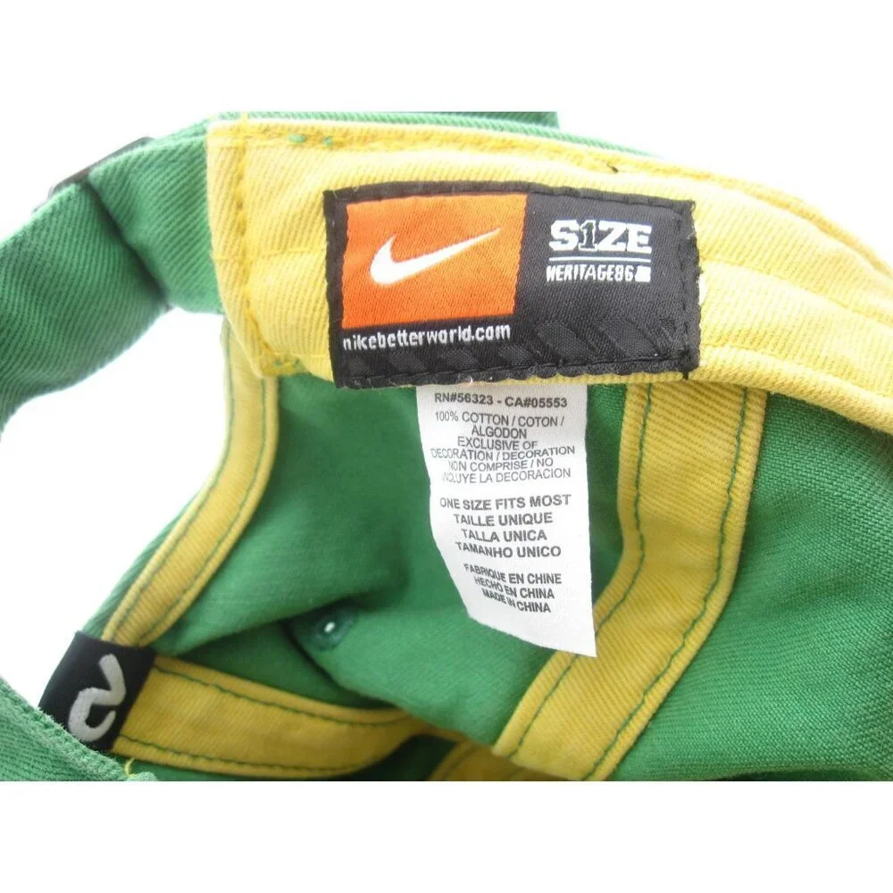 Y2K Vintage Nike‎ Spell Out Adjustable Embroidered One Size Cotton Hat (C)